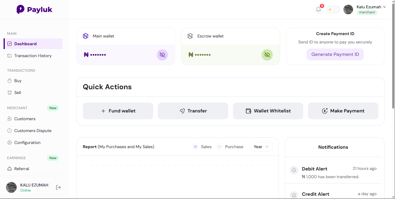 Dashboard — light mode